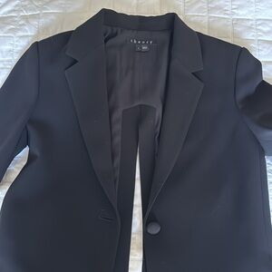 Theory Black Split Back Blazer Size 2 - So Chic